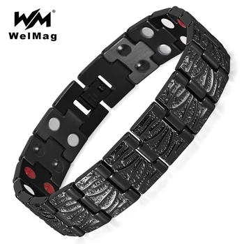 

WelMag Titanium Magnetic Bracelets & Bangle Healing 2 Row Health Care Elements Germanium Bracelets Jewelry Hologram Wristbands