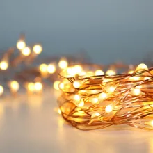 3M 5M Warm White AA battery operate micro copper silver wire fairy Starry Christmas holiday wedding invisible rice string lights