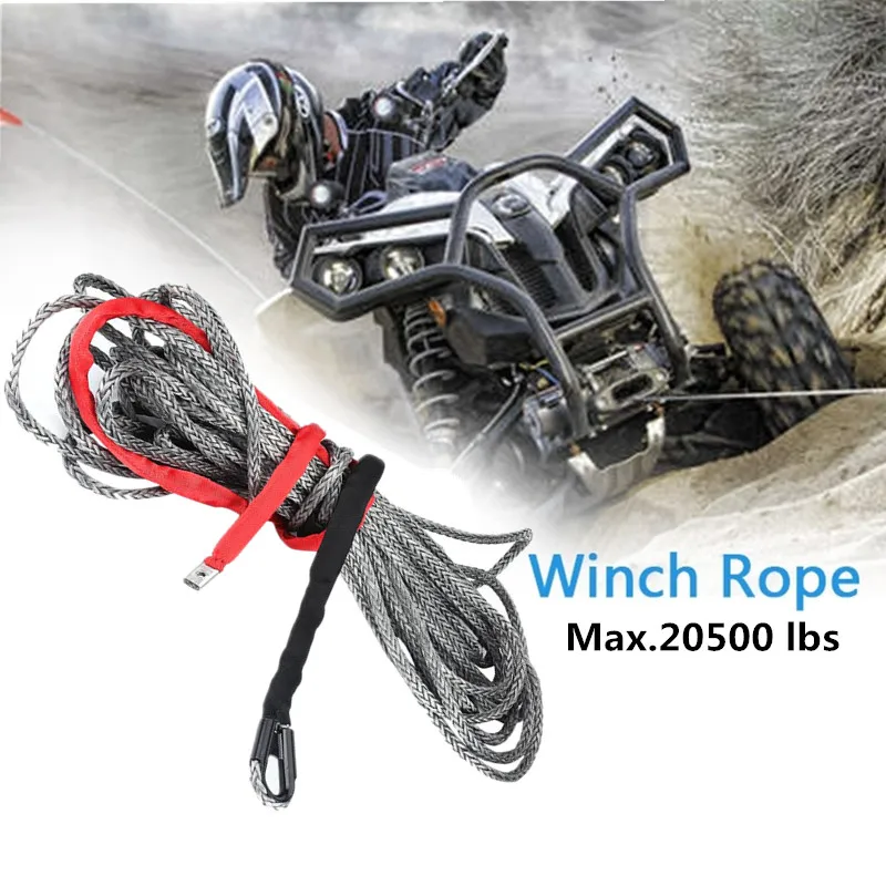 Oversea 27m * 10mm Synthetic Winch Rope Cable With Protective Sleeve