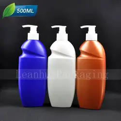 Высокое качество 500 мл X 14 пустой лосьон пластмассовые бутылки с помпой, 500cc шампунь ПЭТ контейнер бутылки дозатор жидкого мыла