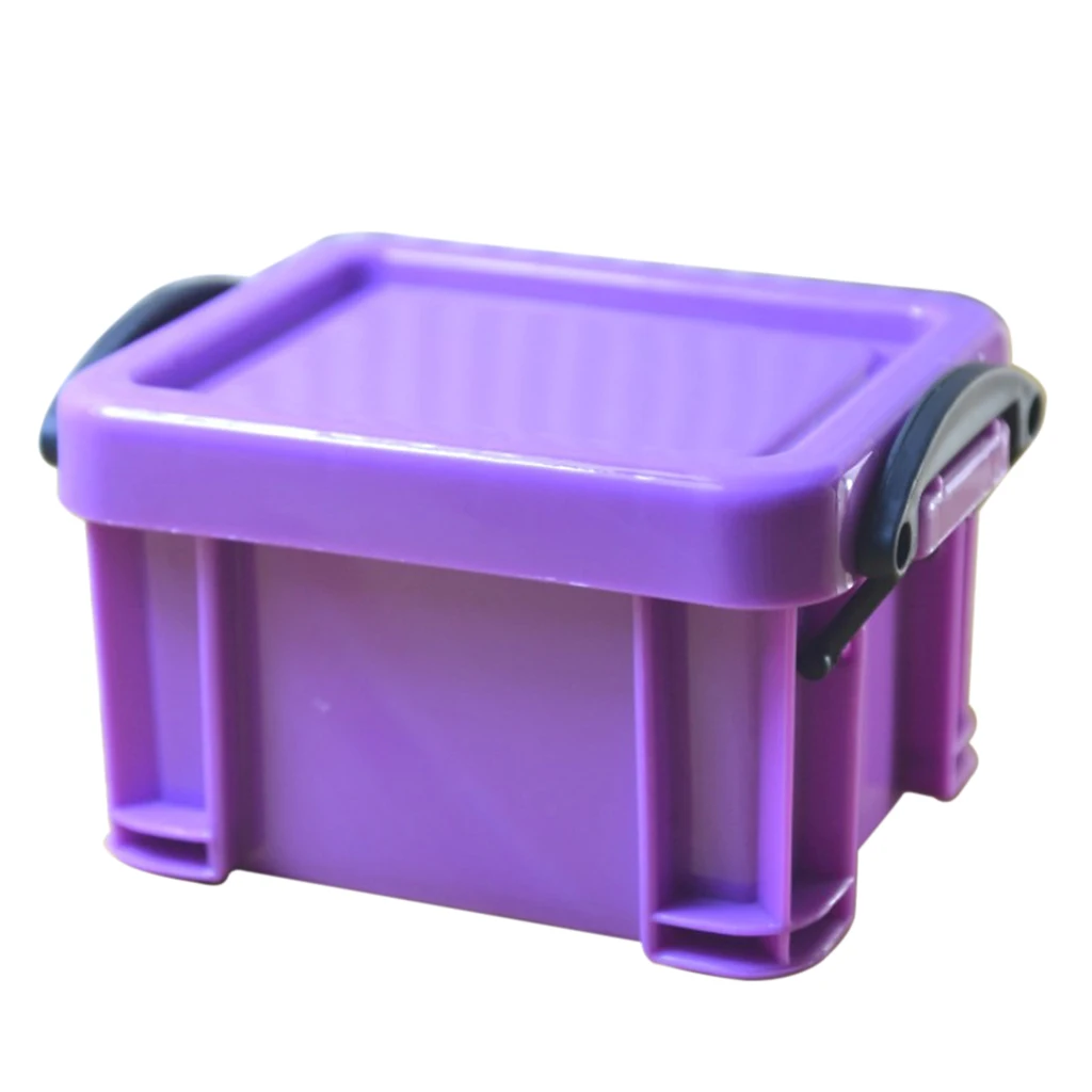 Plastic Storage Box Candy Color Latch Boxes With Lid for Craft Things Purple