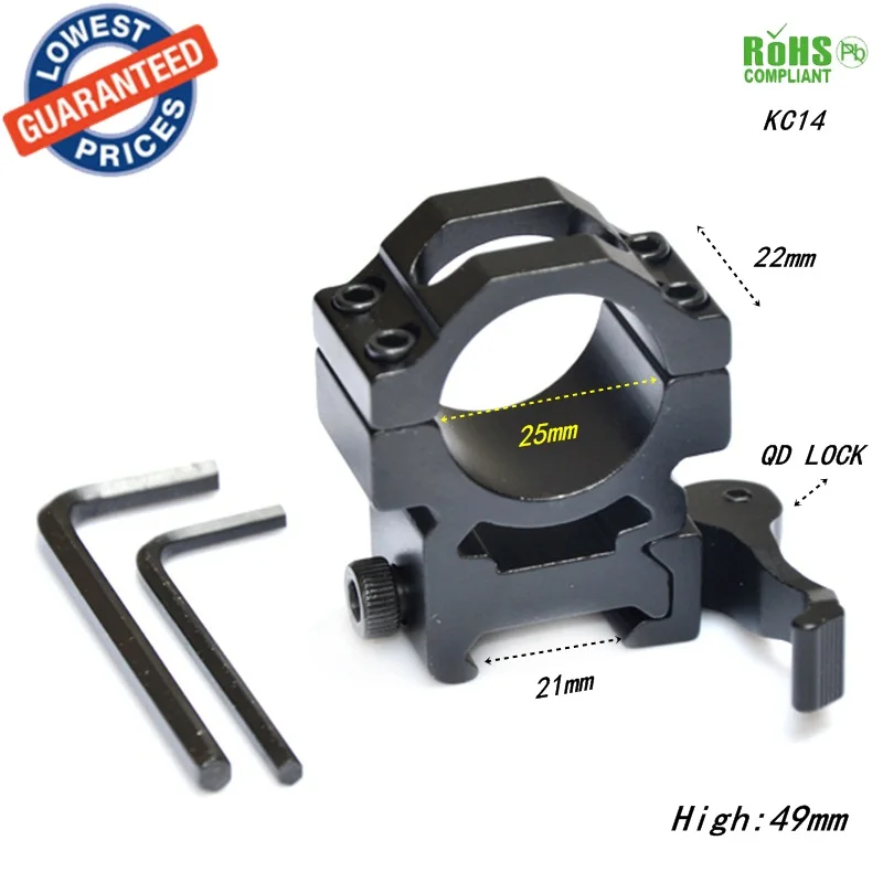 AloneFire KC14 Tactical QD Quick Release Mount Adapter Fit 20mm 21mm Picatinny Weaver Rail Base Hunting