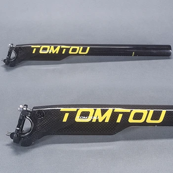 

TOMTOU Mountain Bicycle 3k Carbon 27.2/30.8/31.6mm Seatpost Road Cycling Bike Glossy Seat Tube MTB Parts 235g Yellow - T69T58