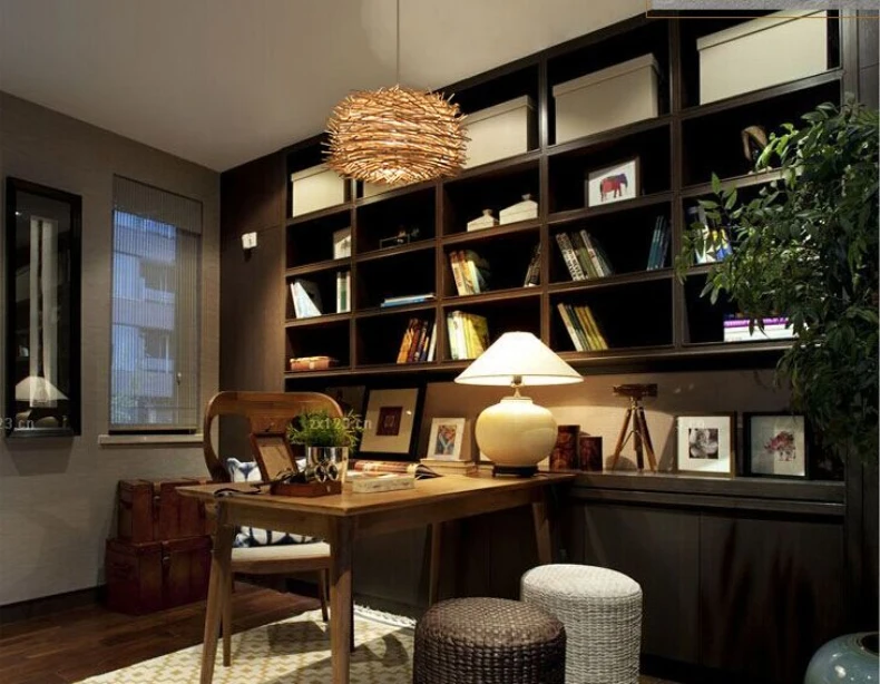 Preise Nordic Kreative Holz Anhänger Licht 220v E27 handgemachte suspension licht vogel nest form hängen Lampe Glühlampen beleuchtung