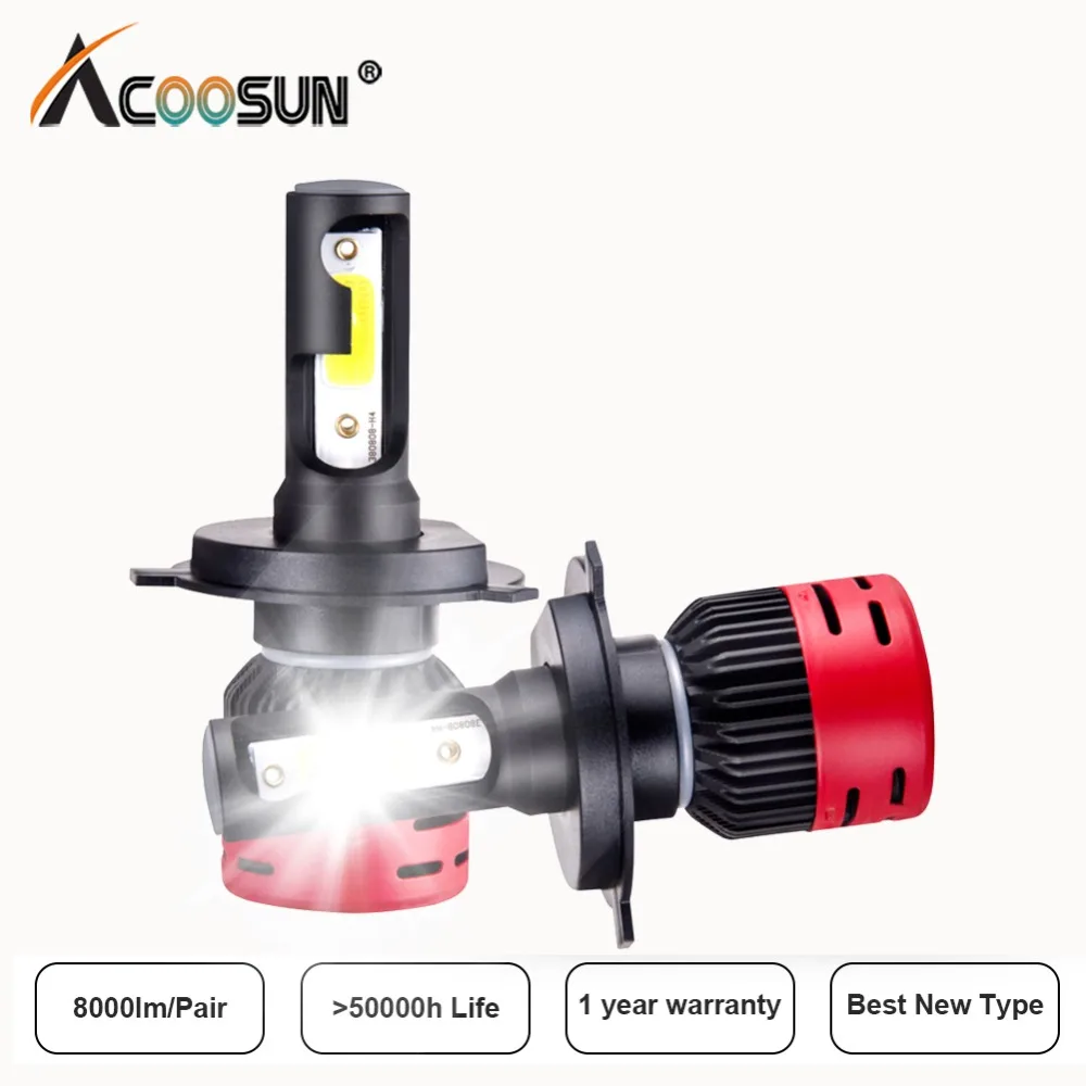 

Mini H7 H4 Led Car Headlight 12V 72W 8000LM H1 H3 H8 H9 H11 Luces Led Para Auto 6500K HB3 HB4 9012 COB Chips Light Bulbs For Car