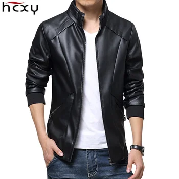 

HCXY 2019 New Leather Jackets Men Autumn Winter Leather Clothing clothes Men Leather Jackets Male Business casual Coats