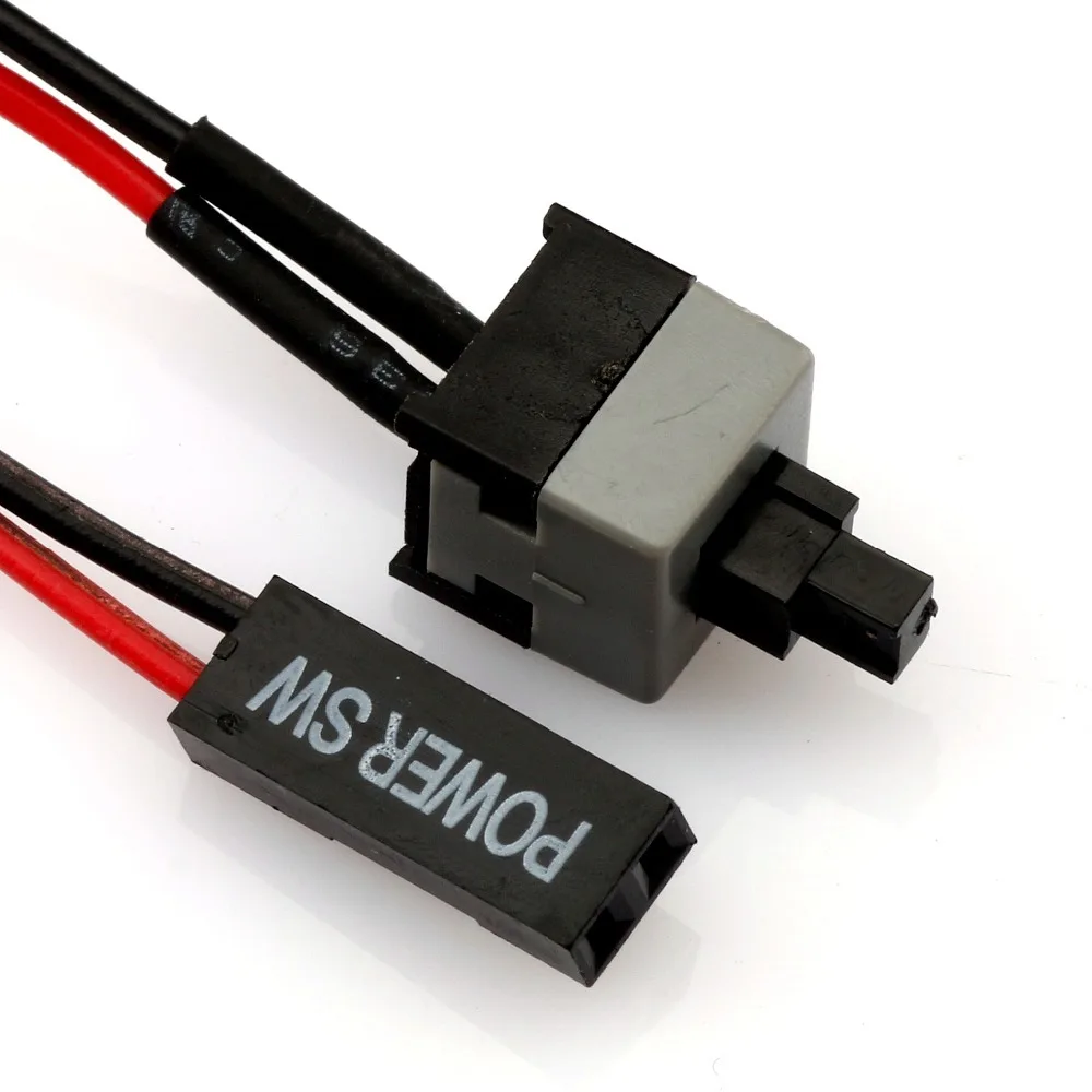 5 PCS PC Case Mainboard Power on/off Push Button Switch Connector Cable