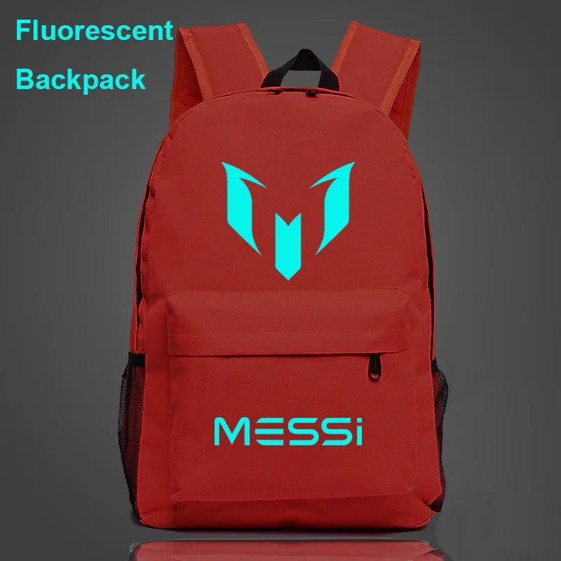 الفلورسنت مضيئة غالاكسي نجم كرة القدم ميسي الصبي حقيبة مدرسية النساء Bagpack المراهقين مدرسية الرجال الأطفال طالب الظهر