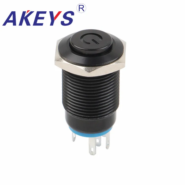 PX16B-G11Z-Power-A Black Momentary Latching Aluminum Emergency Switch Metal Push Button
