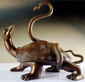

Antique bronze Pure Copper Brass CHINESE crafts decor ation Asian China cobre Bronze tartaruga serpente mito deus besta