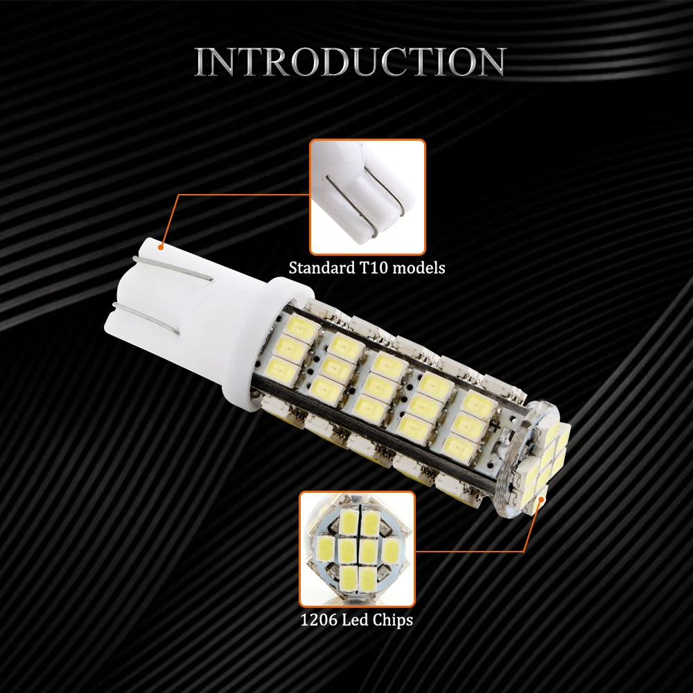 YM E Bright 500X T10 W5W 1206 68 SMD 194 168 светодиодов 12 В Светодиодные Автомобильные лампы белого
