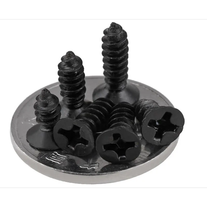 Черные саморезы с потайной головкой M1.2 M1.4 M1.7/саморезы FlatHead Plus жесткие