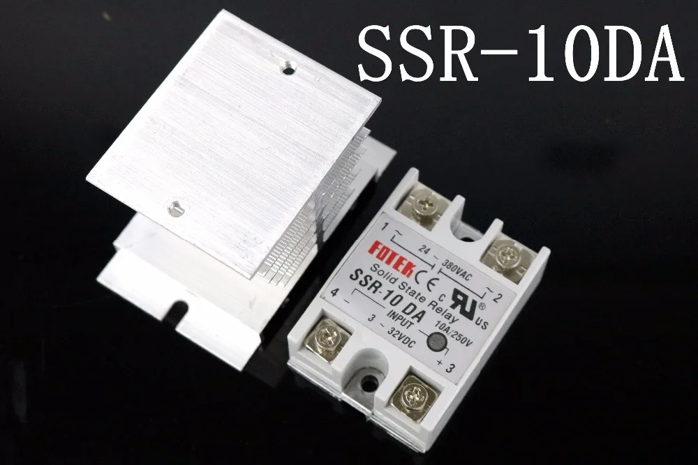 

1 set SSR-10 DA Solid State Relais SSR 10A 3-32 V DC/24-380 V AC Radiator