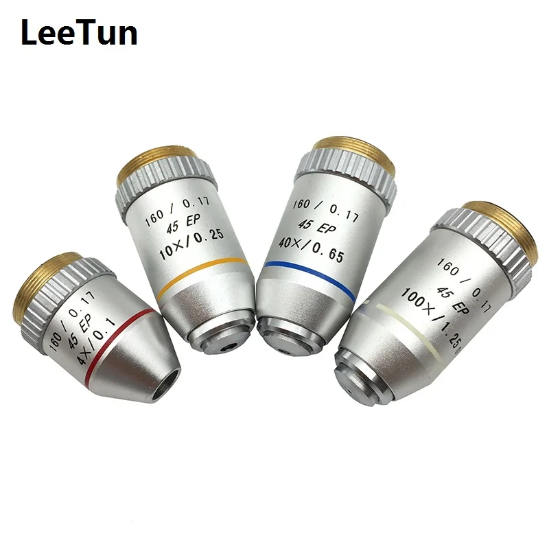 

4X/10X/20X//40X/60X/100X Semi-plan Achromatic Objective Lens 195 mm Conjugate Distance for Biological Microscope 160 / 0.17 45EP