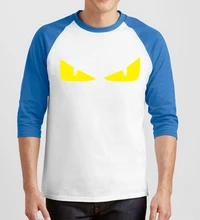 men cotton three-quarter sleeve camisetas 2017 funny devil eyes raglan t shirt fashion fitness brand clothing poleras hombre mma