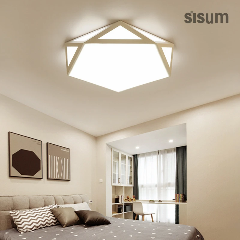 2018 New Design Creative Geometrical Shape LED Ceiling Lamps Nordic Modern Bedroom Restaurant kitchen Decoration Fixture | Лампы и