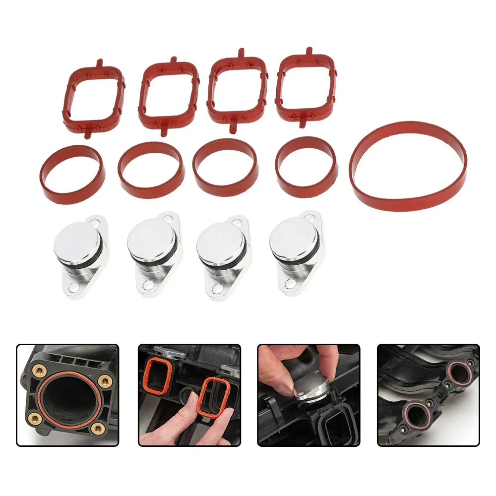 Online 4 PCs unids 22mm diésel remolino Flap Blanks reemplazo Bungs con colector de admisión juntas para BMW 320d 330d 520d 525d 530d 730d