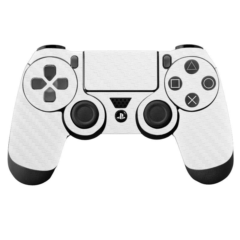 White Carbon Fiber PS4 Controller Skin Stickers Decals Protective Skin