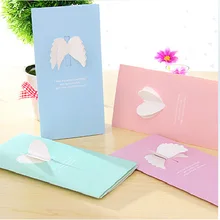 5 шт. милые трехмерные любовь крылья творческие сообщения Экспресс с конвертом выдолбленные поздравительные открытки