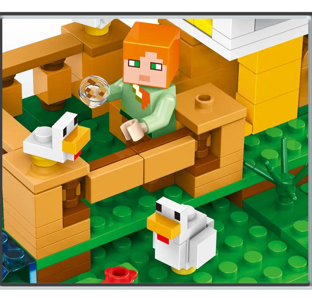 Us 1799 18 Offlegoing Minecraft Chicken Coop And Dragon 324pcs Building Blocks Toys For Children Compatible Legoing Minecrafts Figures Bricks In