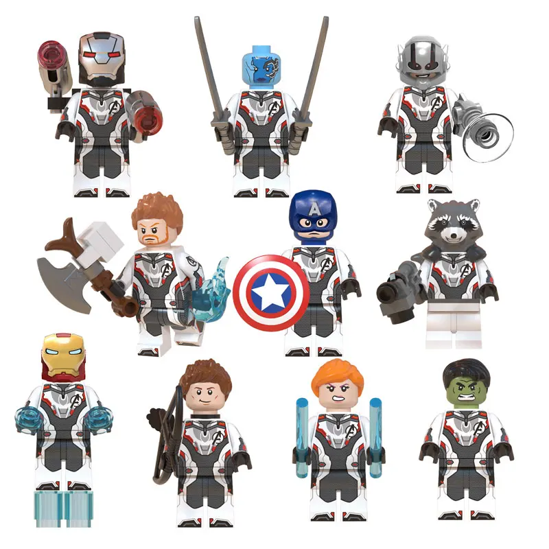 

10PCs/Lots 2019 Avengers endgame space thor iron man rocket racoon Building Blocks toys Bulksale wholesale