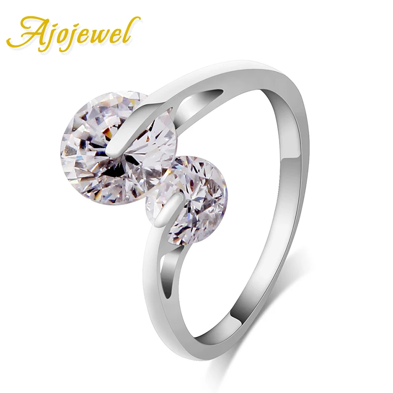 

Size 7-9 K White Gold Plated Wedding Ring Austrian Crystals Full Sizes For Men And Women