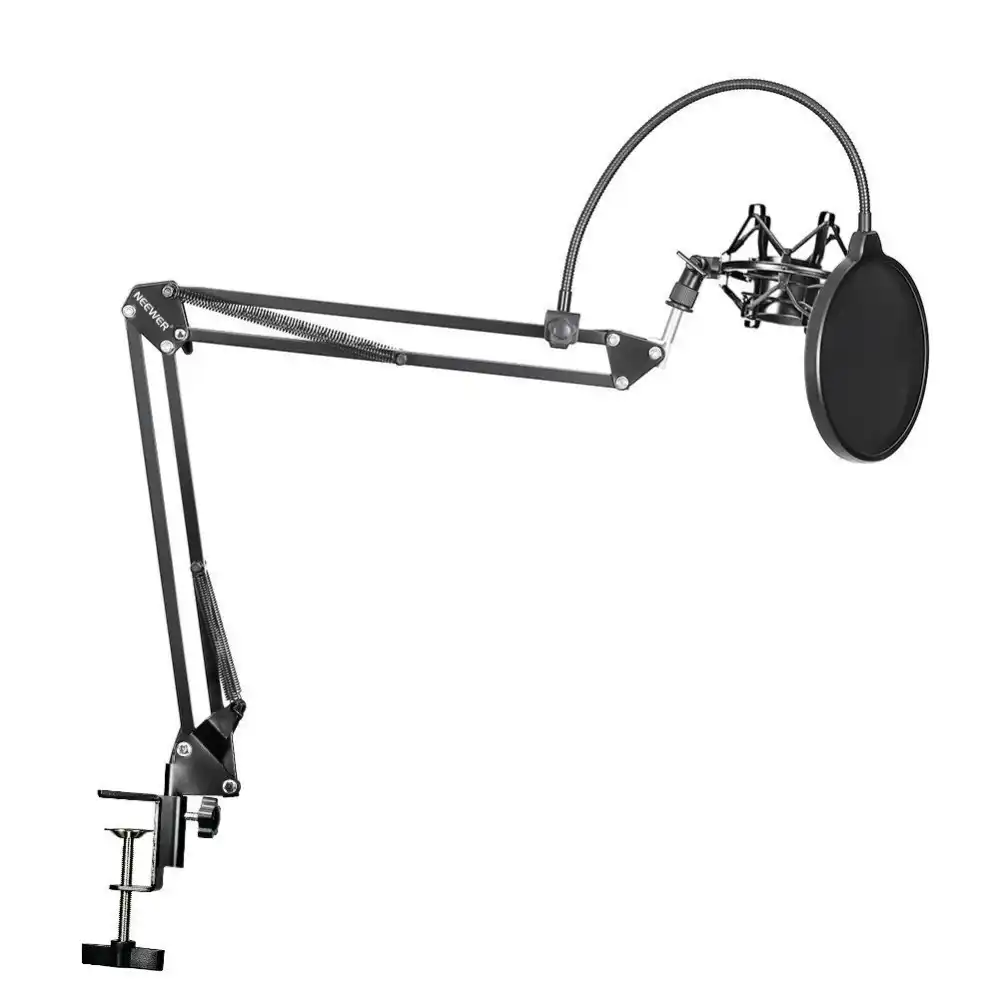 Neewer NB-35 микрофонная ножничная подставка держатель для микрофона и настольный монтажный зажим и NW фильтр щиток для ветрового стекла и металлический монтажный комплект - изображение