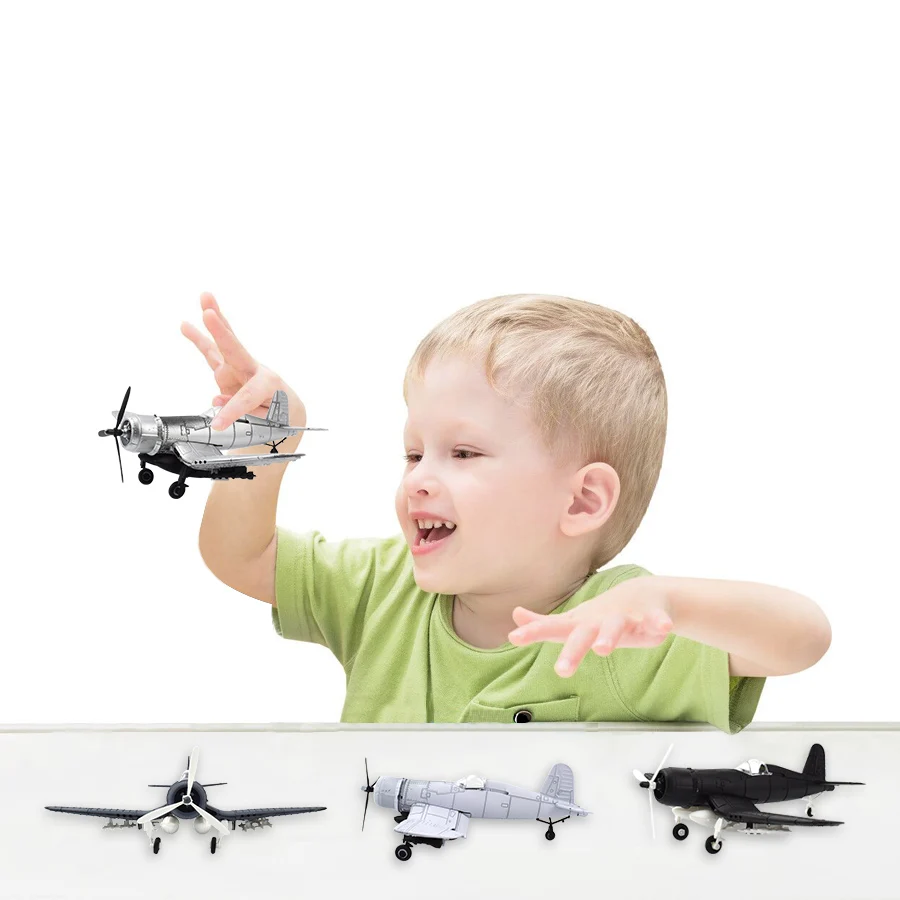 1 шт. Сборная модель самолета набор игрушек для мальчиков военный F4U Corsair Fighter 4D модель DIY строительные блоки игрушка для обучения подарки