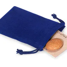 25 шт. бархатный шнурок Чехлы украшения подарок Сумки прямоугольник синий сапфир 9x12 см