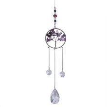 H& D Фиолетовый Кристалл Солнце Ловец Дерево жизни оконный орнамент с капля Призма Радуга Suncather для дома сад счастливый подарок для нее