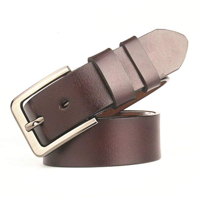 

BISI GORO 2019 New Arrival men belt cow genuine leather vintage metal Buckle strap jeans casual solid ceinture homme harajuku