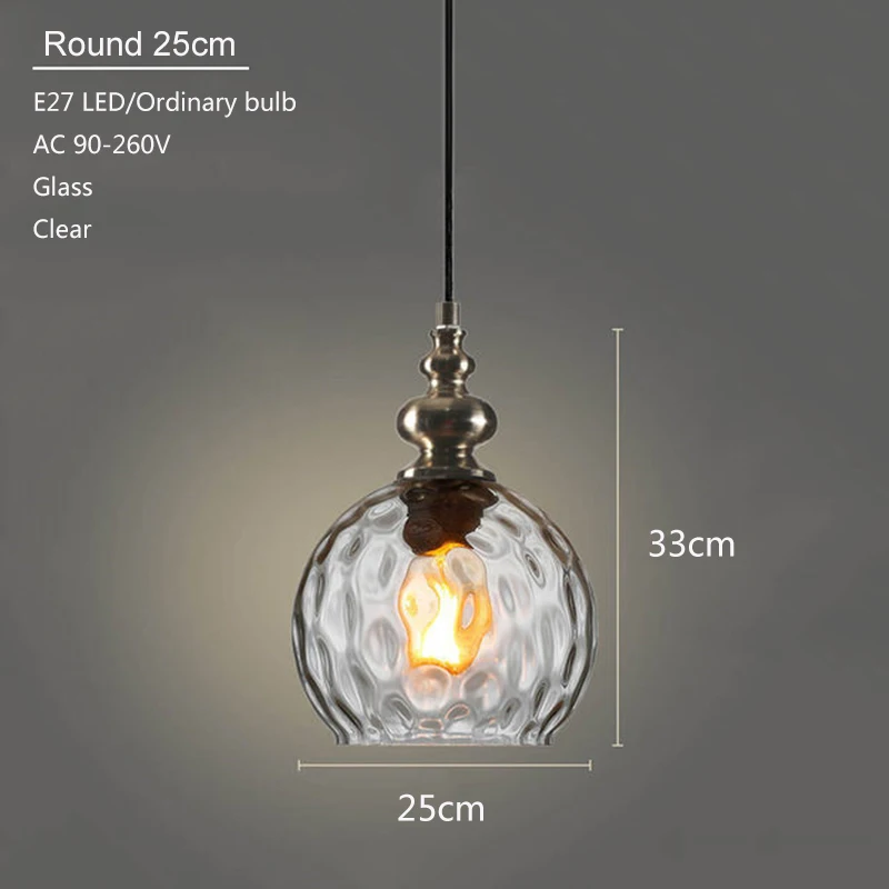  Nordic loft art deco glass pendant light LED E27 vintage modern hanging lamp for bedroom restaurant - 32955625189