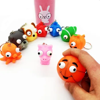 

3Pcs Funny Cartoon Animal Vent Squeezing Eyes Gags Practical Jokes Toy Anti Stress Ball Fun Antistress Toys