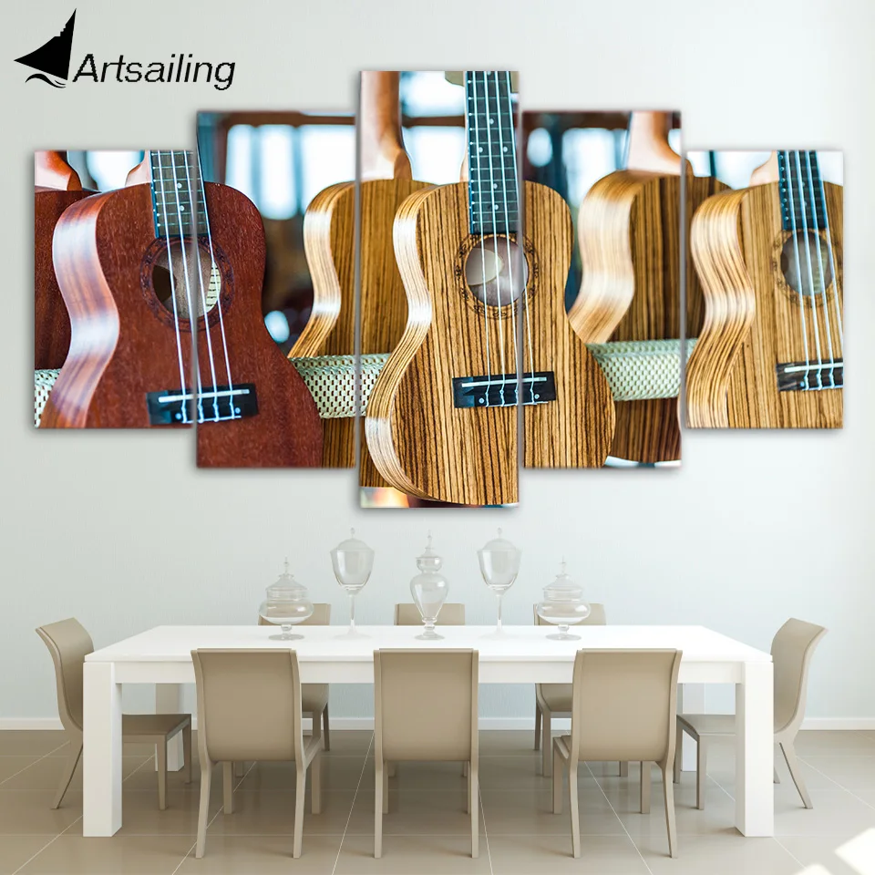 Hd Impreso 5 Piezas De Arte De Lona Guitarras De Madera Maravillosas Pintura Cuadros De Pared Para Sala De Estar Moderno Envio Gratis Cu 2035b Picture For Living Room Wall Picturesguitar Painting Aliexpress