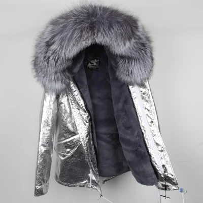 Зимняя женская куртка, пальто из натурального меха, парка с воротником из натурального Лисьего меха, с капюшоном, теплая мягкая подкладка из искусственного меха, abrigos mujer invierno - Цвет: color 6