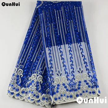 

2017 Nigerian Embroidered Lace Fabric Laces Hot Sale Tulle Lace Fabric Fashion African Cord Lace Fabric fuchsia With Stones