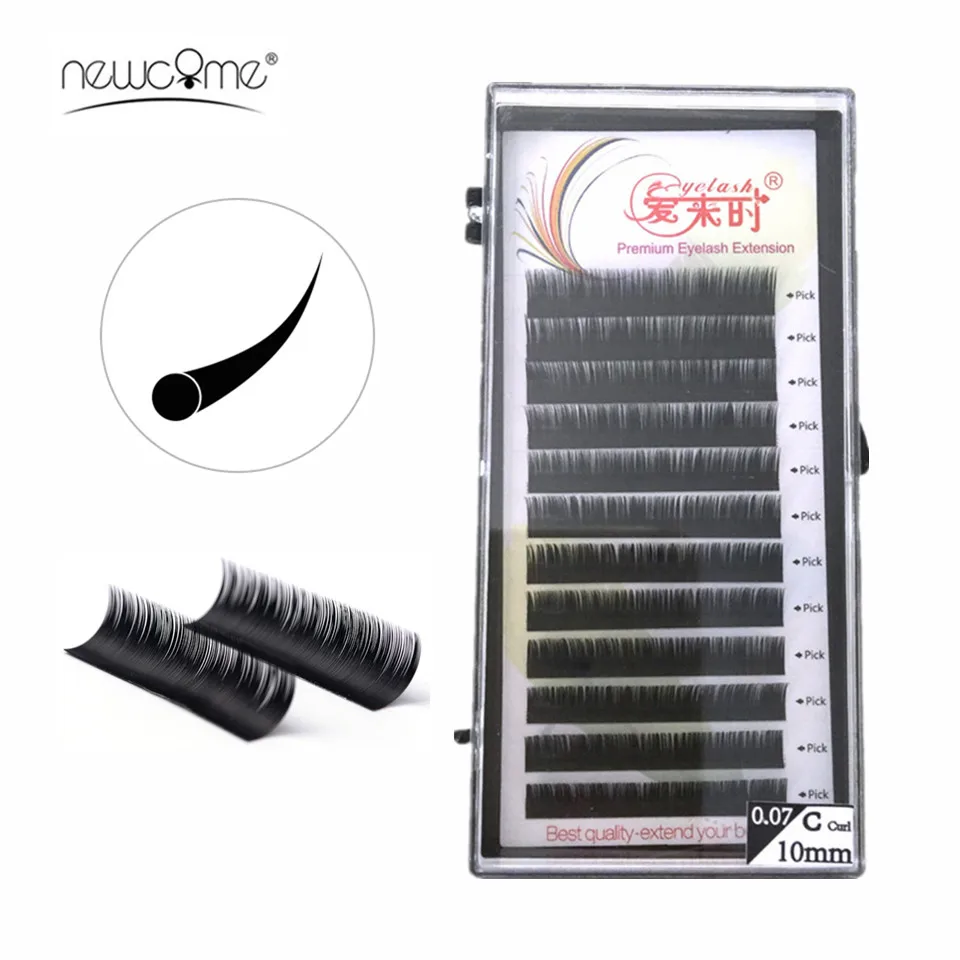 

NEWCOME All Size Premium Eyelash Extension B C CC D Curl Individual Eyelashes Mink Lash Extension 0.03-0.25mm Thickness Lash