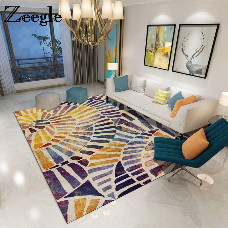 Zeegle European Living Room Carpet Sofa Table Area Rug Home Floor Mat Anti-slip Carpet For Bedroom Kids Room Mats Study Room Rug