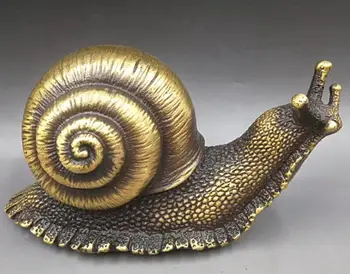 

CHINESE BRASS HAND-CARVED snail statues