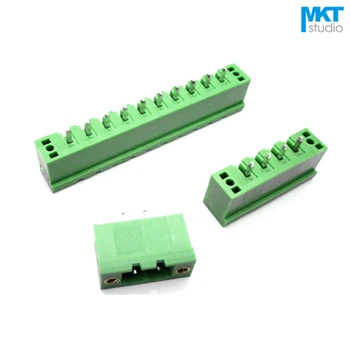 

100Pcs 3P 5.08mm Pitch Straight Vertical Pin Male Terminal Block With Screw Fixed Hole Flange