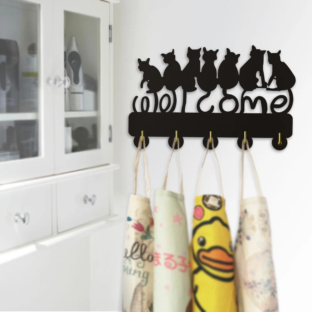 Black Cat Metal Wall Hook for home decor6