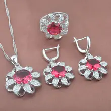 Ювелирные изделия из стерлингового серебра 925 пробы, кубический цирконий, комплекты украшений для женщин, свадебные серьги из Дубаи/Подвеска/ожерелье/кольца TZ0353