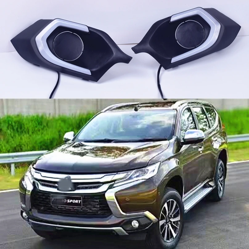 2pcs car styling For Mitsubishi Pajero Sport Montero Sport 2016+ LED DRL Daytime driving Running