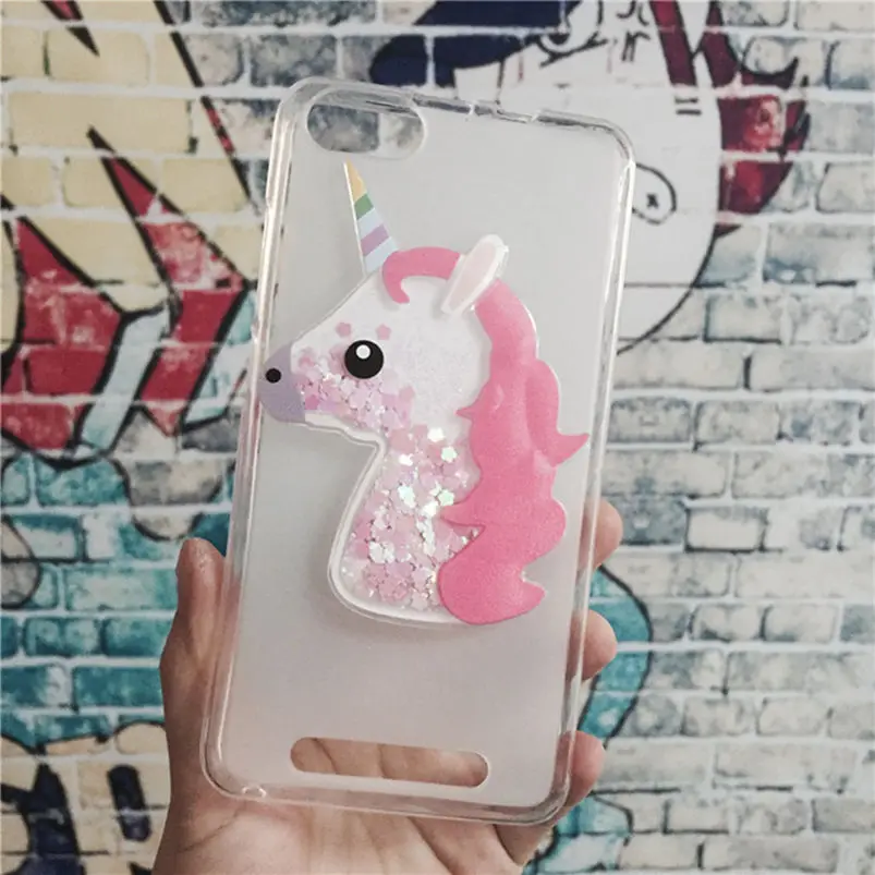 

Luxury TPU Girls Case Coque for Wiko Jerry / Lenny 3 / K-kool Unicorn Cover Dynamic Quicksand Phone Cases Glitter Liquid Silicon