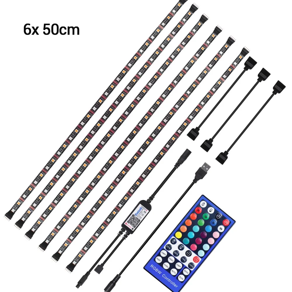 DC 5V USB Led Strip 40 Key RGBW RGBWW Bluetooth Led Strip Smart APP Control Flexible Diode Tape For TV PC Screen Backlight Decor - Испускаемый цвет: 6 x 50 cm