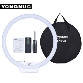 

YongNuo YN308 Selfie Ring LED Light 3200K~5500K Bi-Color Temperature LED Video Light Wireless Remote CRI95 w/Handle Grip