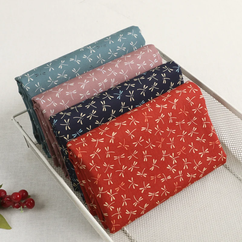 

Bundle of 4 Fat Quarters/Japanese Dragonfly Cotton Fabric for Sewing