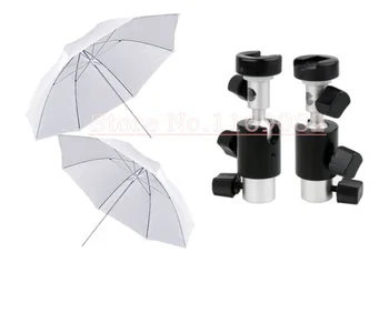 

4 in 1 33in 83cm Photo Studio Flash Translucent Soft Umbrella Translucent + Flash Hot Shoe Bracket Tripod Umbrella Holder D