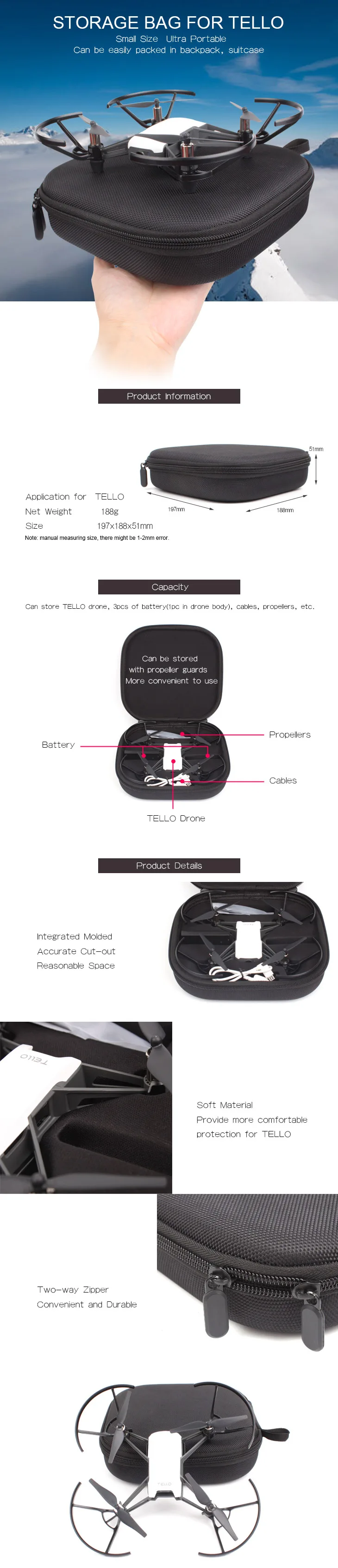 Защитная сумка для хранения дрона чехол для DJI TELLO Drone UAV