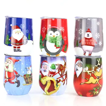 

Christmas Gift Free Custom Red Wine Glass Ice Beer Mug Cold Coffee Cup 12oz 304 Stainless Steel Vacuum flask Office Water Bottle